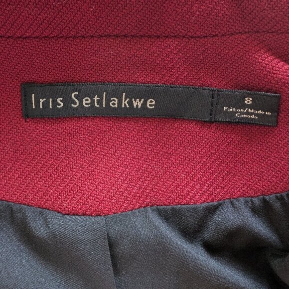 IRIS SETLAKWE short BLAZER jacket Sz 8 DOUBLE BREASTED MADE IN CANADA HIGH END - Picture 10 of 15